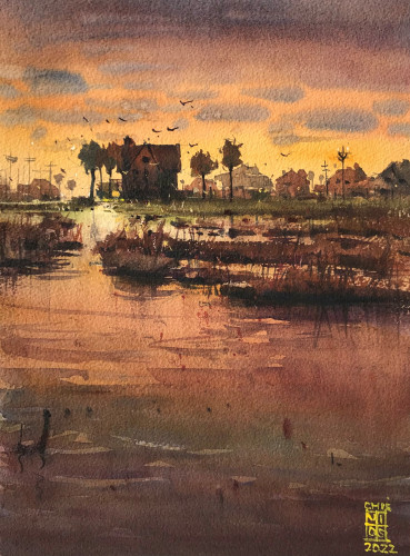 Sunset Bayou by Richie Vios